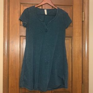 Casual teal T-shirt dress